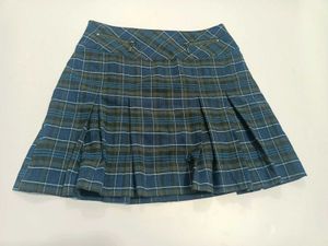 Imported Plaid Pleated Mini Skirt Size 32