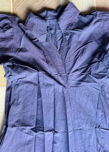 Dark Purple Collared Midi Dress