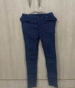 Patterned Blue Jeans