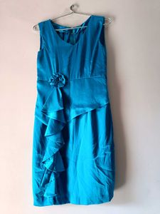 Stunning Teal Ruffled Sheath Dress