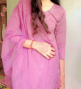Elegant Purple Kurta Set with Dupatta