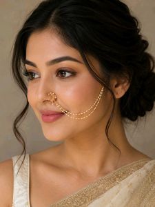 Elegant Pearl Chain Nose Ring