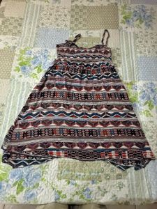 Boho Tribal Print Spaghetti Strap Dress