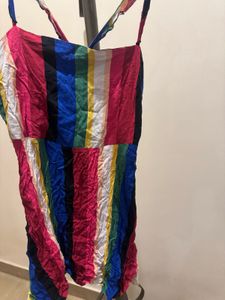 Forever 21 Multi Coloured Stripe Dress Brand New
