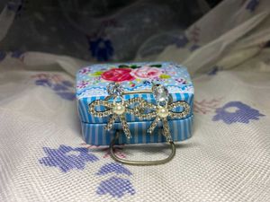 Dangling Bow Stone Earrings