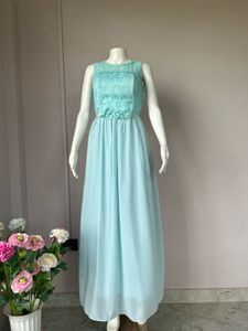 Vintage Aqua Chiffon Gown FIXED PRICE