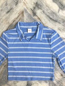 Striped Long Sleeve Crop Top