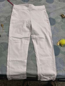 Cotton White Pants knee length 30 waist
