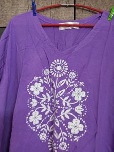 Purple Casual Plussize Kurta/Tunic