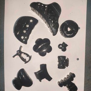 Set of Black Hair Claw Clips