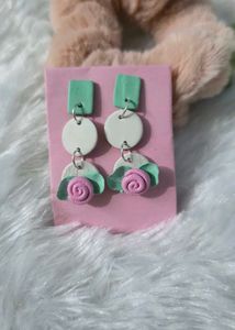 Faux Fur Scrunchie with Tulip charm and pink hair