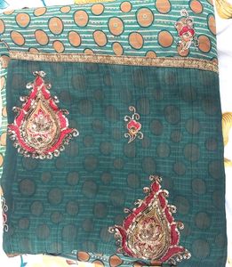 Saree Glitter Chamki Double Designer Pieces.