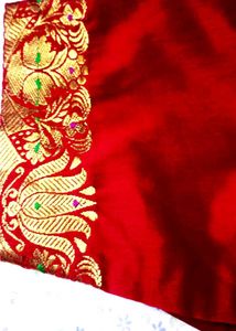 Elegant Red & Gold Silk Saree