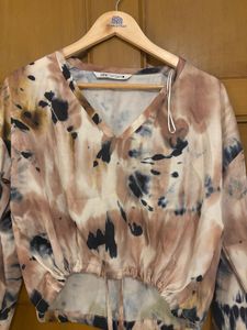 Zara Printed Satin Top