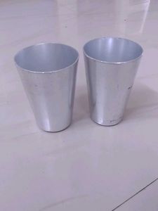 Set of 2 Aluminum Tumblersgerman silver