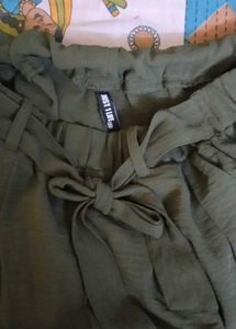 Olive Green Wide Leg Pants
