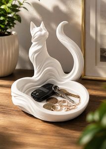 WhiteQ Cat Trinket Dish
