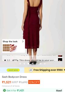 Sparkly Maroon Bodycon Dress