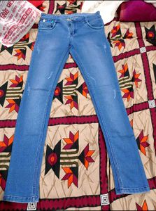 Slim Fit Stretchable Denim Jeans (Mid-Wash Blue)