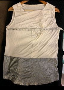 Cowl Neck Top with Sparkly Hem