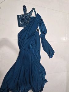 Designer Teal Blue Lehenga saaree