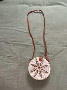 Woven Round Crossbody Bag
