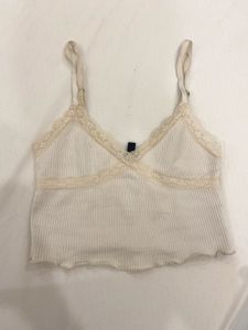 H&amp;M Lace Trim Ribbed Cami Top