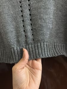 Gray Cropped Long Sleeve Sweater