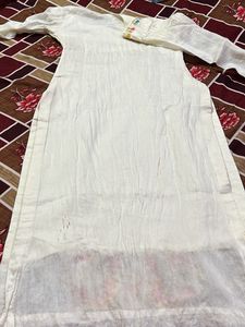 Elegant Cream Kurta Set with Embroidery