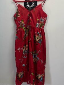 Red Floral Summer Dress