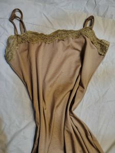 NewMe Brown Lace Spaghetti Starps Maxi Dress