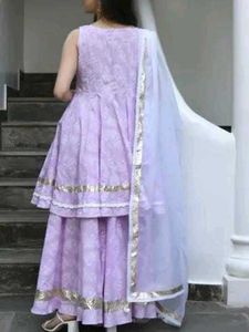 Elegant Lavender Anarkali Kurta Set