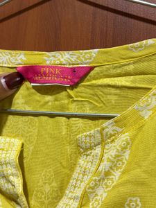 Yellow Printed Short Kurta🔆🌼