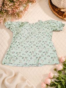 Fresh Floral vibes mint colour top💚🥰✨