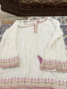 Embroidered White Kurta