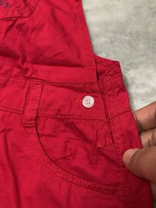 Cute Red Pinafore Dress
