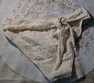 Textured Bikini Bottoms with Tie Detail
