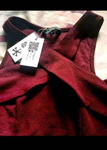 Stylish Maroon Cold Shoulder Top
