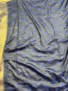 Elegant Blue Saree with Gold Border