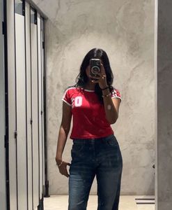 women red slim fit sport's inspired casual tshirt