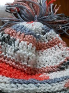 Handmade Crochet Beanie with Pom Po