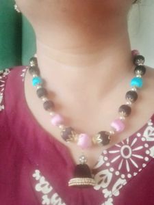 Silk Thread Necklace &amp; Earrings Set