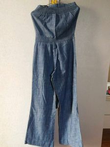 Denim Strapless Jumpsuit