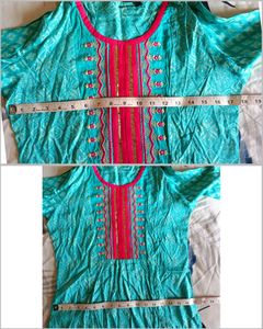 Beautiful soft silk printed kurti with Gota Work.