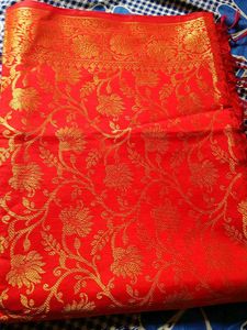 Elegant Red Banarasi Silk Dupatta