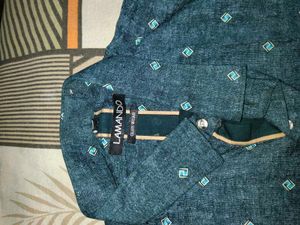 Blue Printed Casual Shirt