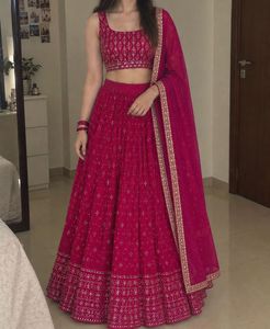 Stunning Pink Embroidered Lehenga Choli