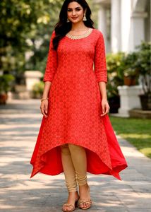 2 Layered Red Kurti