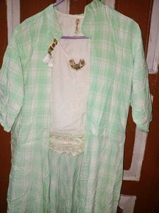Women's Mint Green Coord set with Shrug 3 piece