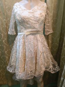 Elegant Lace High-Low Party Dress